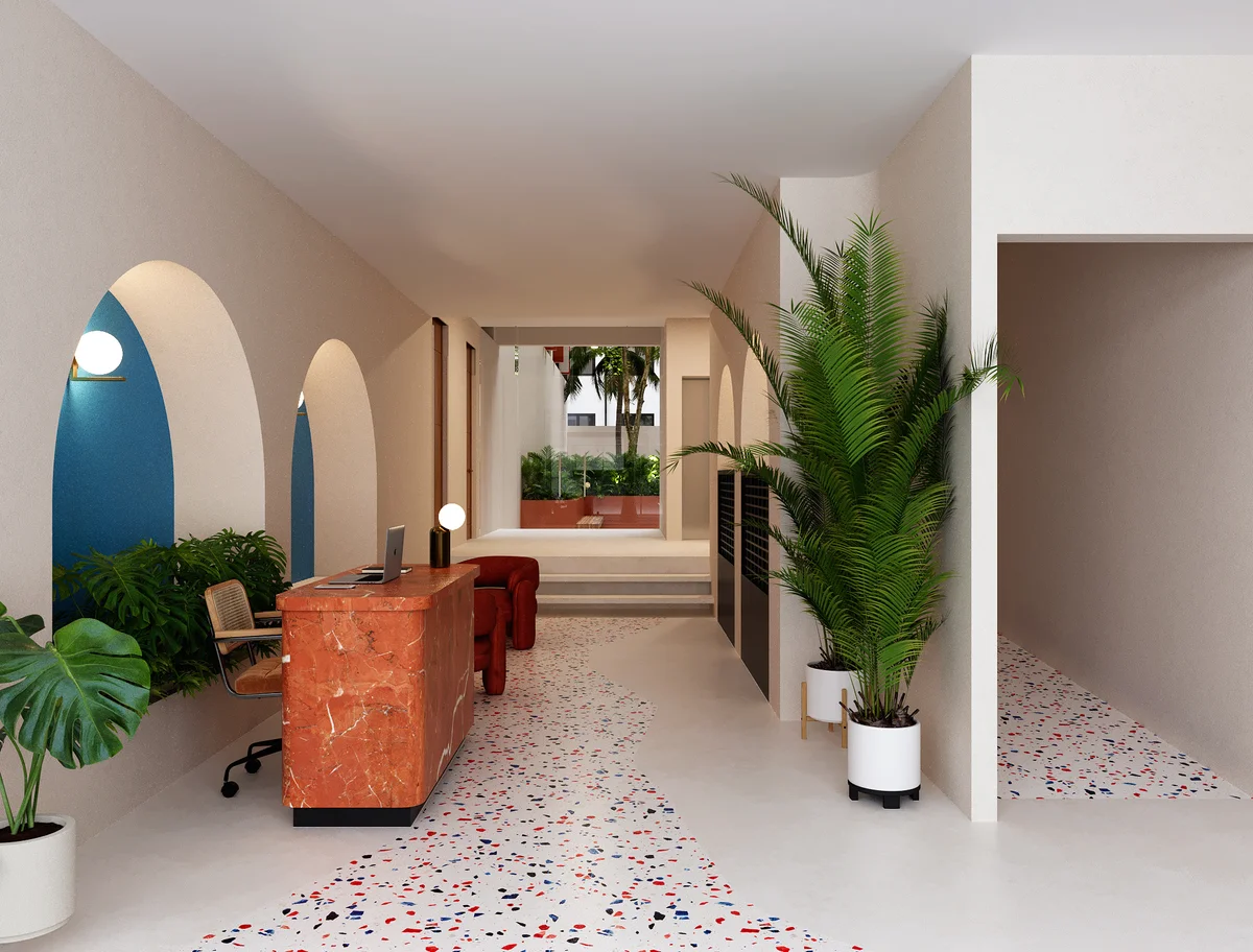 Image of Lobby at Solar Midtown, featuring Modern Lobby, Designer Reception.