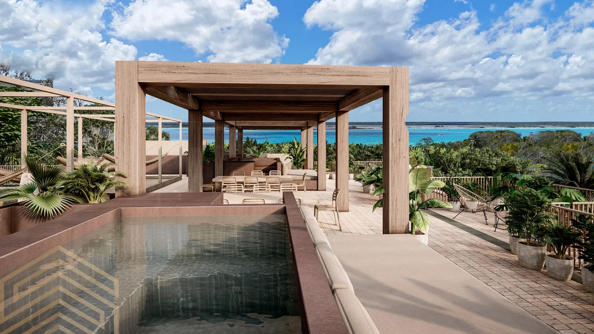 Image of a Rooftop Terrace, featuring Ocean View and Private Plunge Pool.