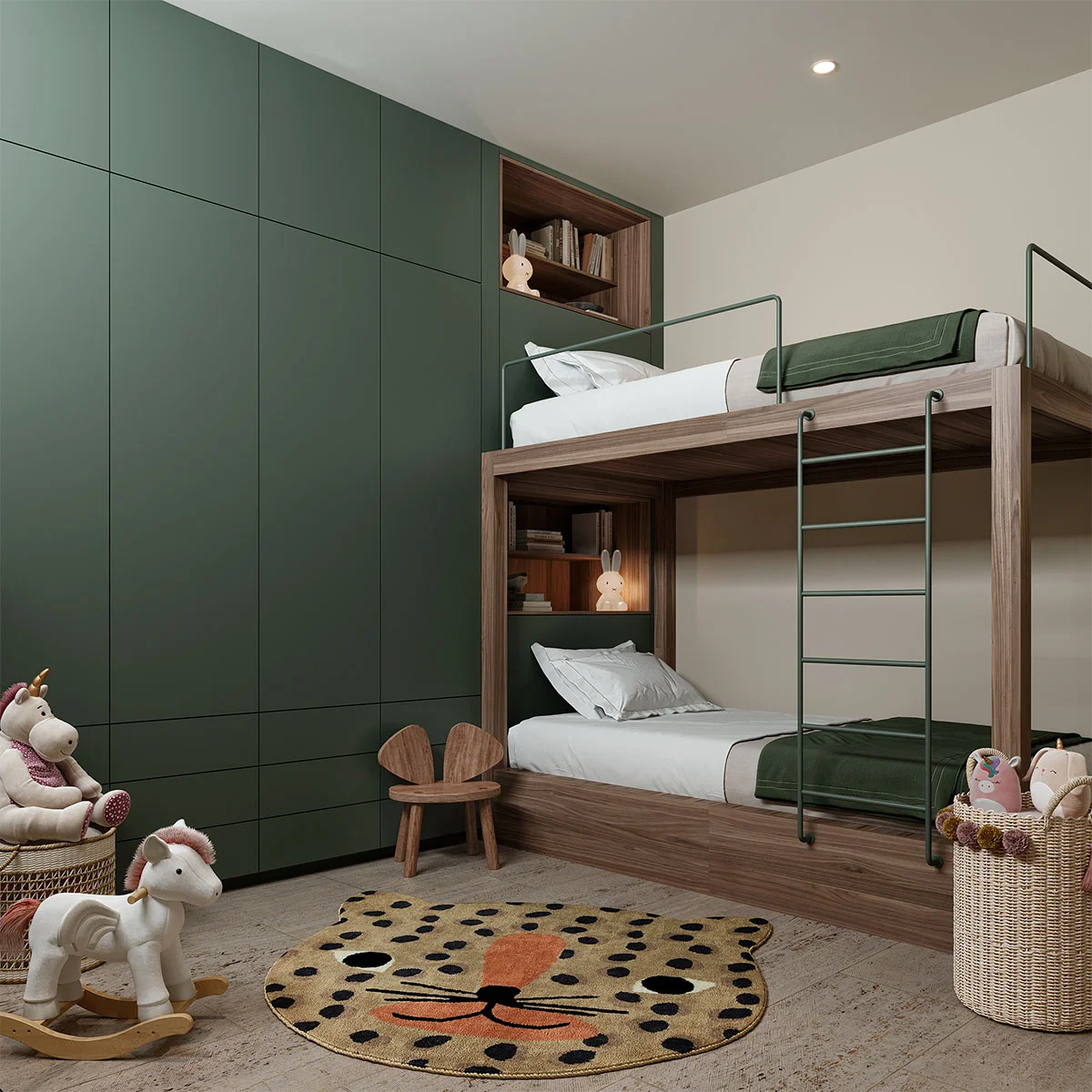 Image of a Kids' Bedroom, featuring Bunk Bed and Built-in Wardrobe.