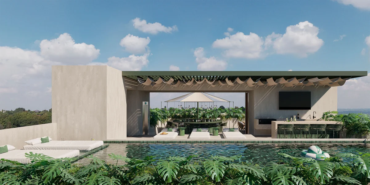 Image of Swimming Pool at Encanto de Playa, featuring Rooftop Pool, Luxury Terrace.