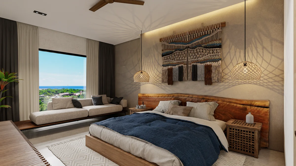 Image of a Master Bedroom, featuring Ocean View and Picture Window.