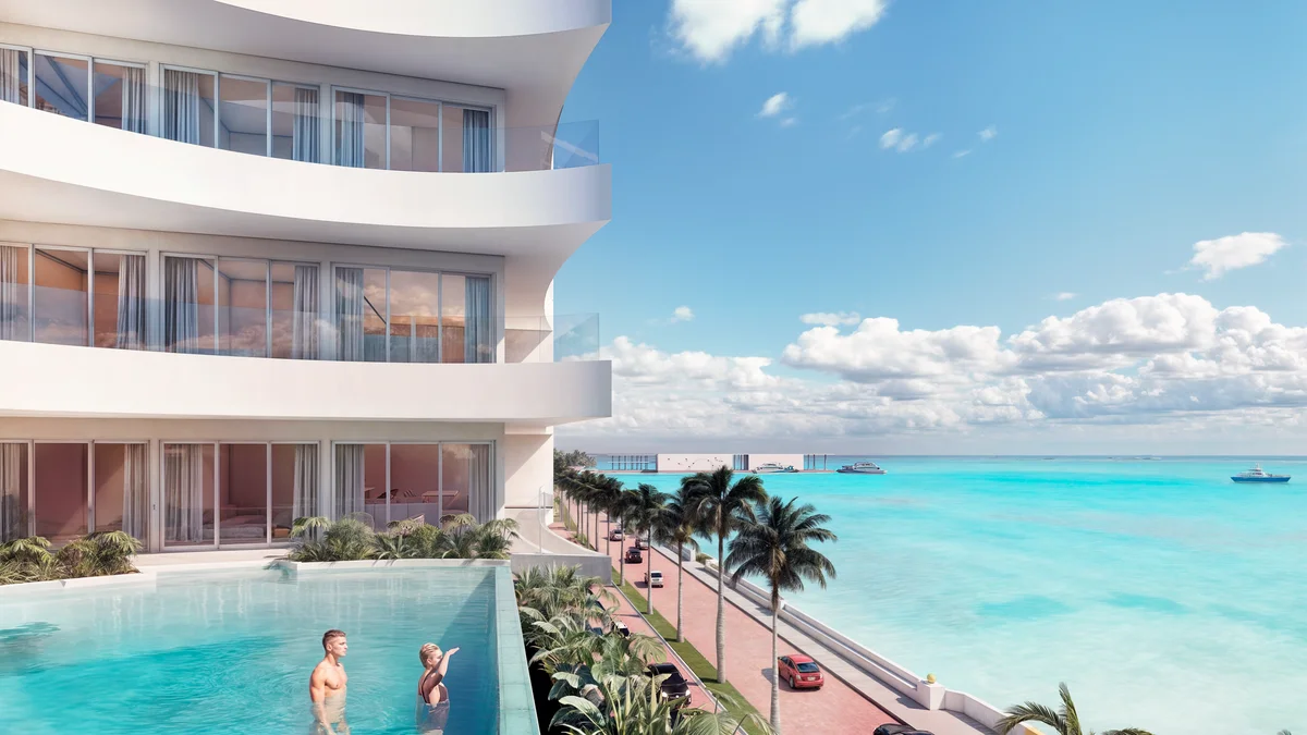 Image of a Oceanfront Property, featuring Infinity Pool and Turquoise Water Views.