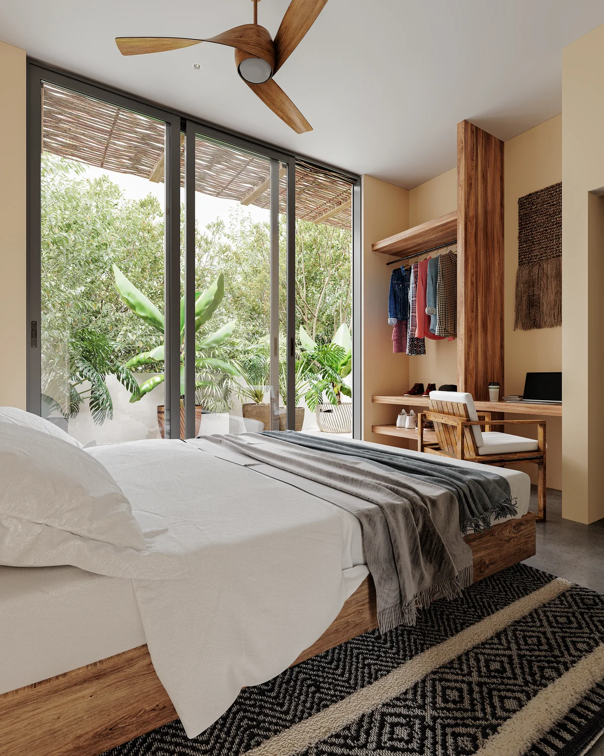 Image of a Bedroom Suite, featuring Sliding Glass Doors and Private Terrace.