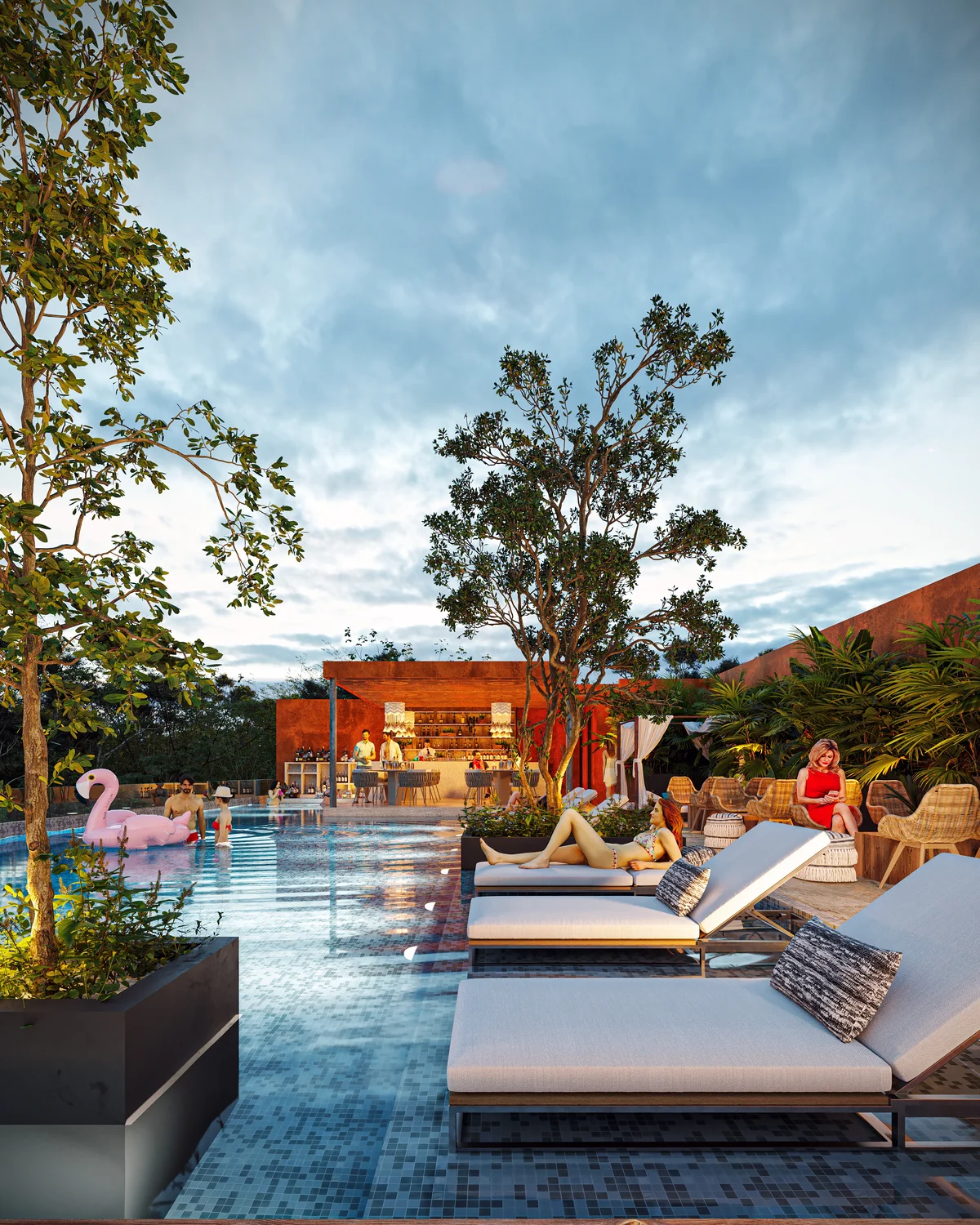 Image of a Rooftop Pool, featuring Poolside Bar and Sun Deck.