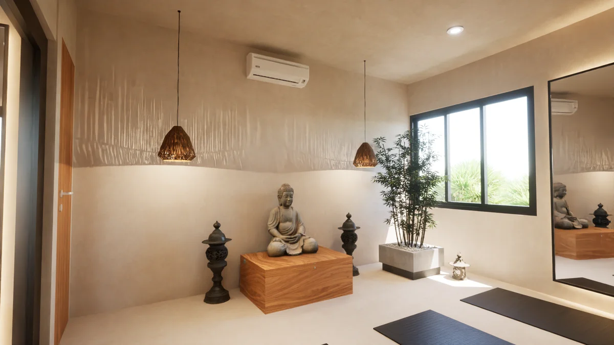 Image of a Yoga Room, featuring Meditation Space and Zen Decor.