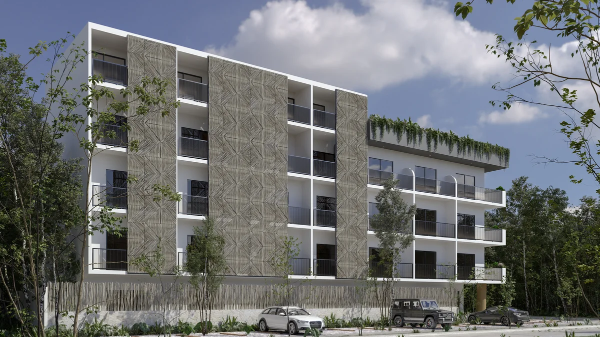 Image of Parking at Lik Xelba, featuring Modern Residential, Building Facade.