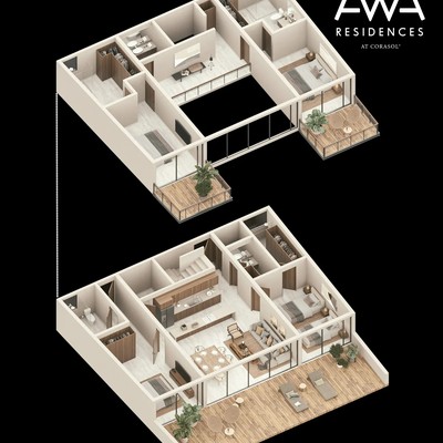 Image of a Two-Story Floor Plan, featuring Open-Concept Living and Modern Kitchen.