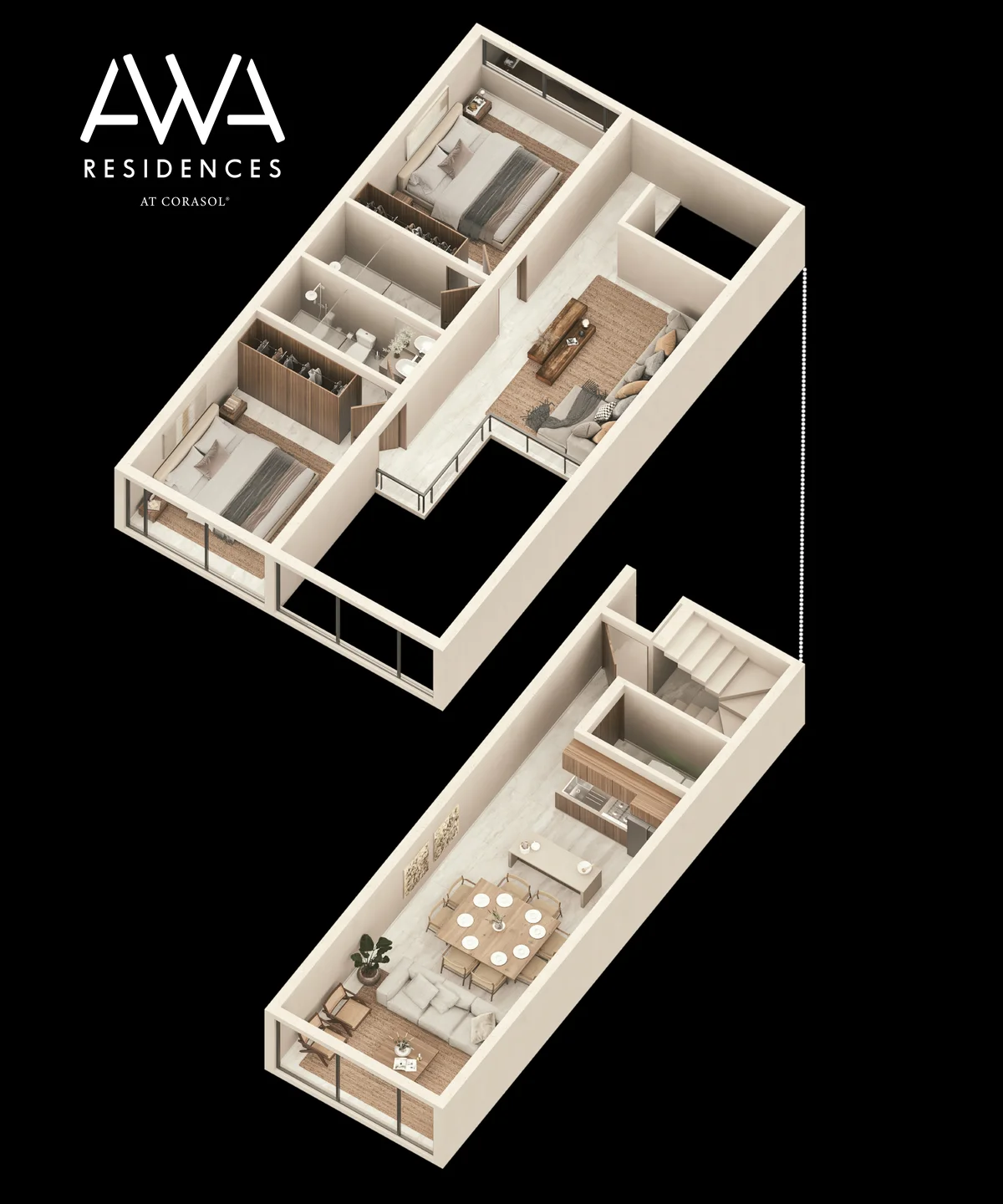 Image of a Two-Story Residence, featuring Open-Concept Layout and Modern Kitchen.