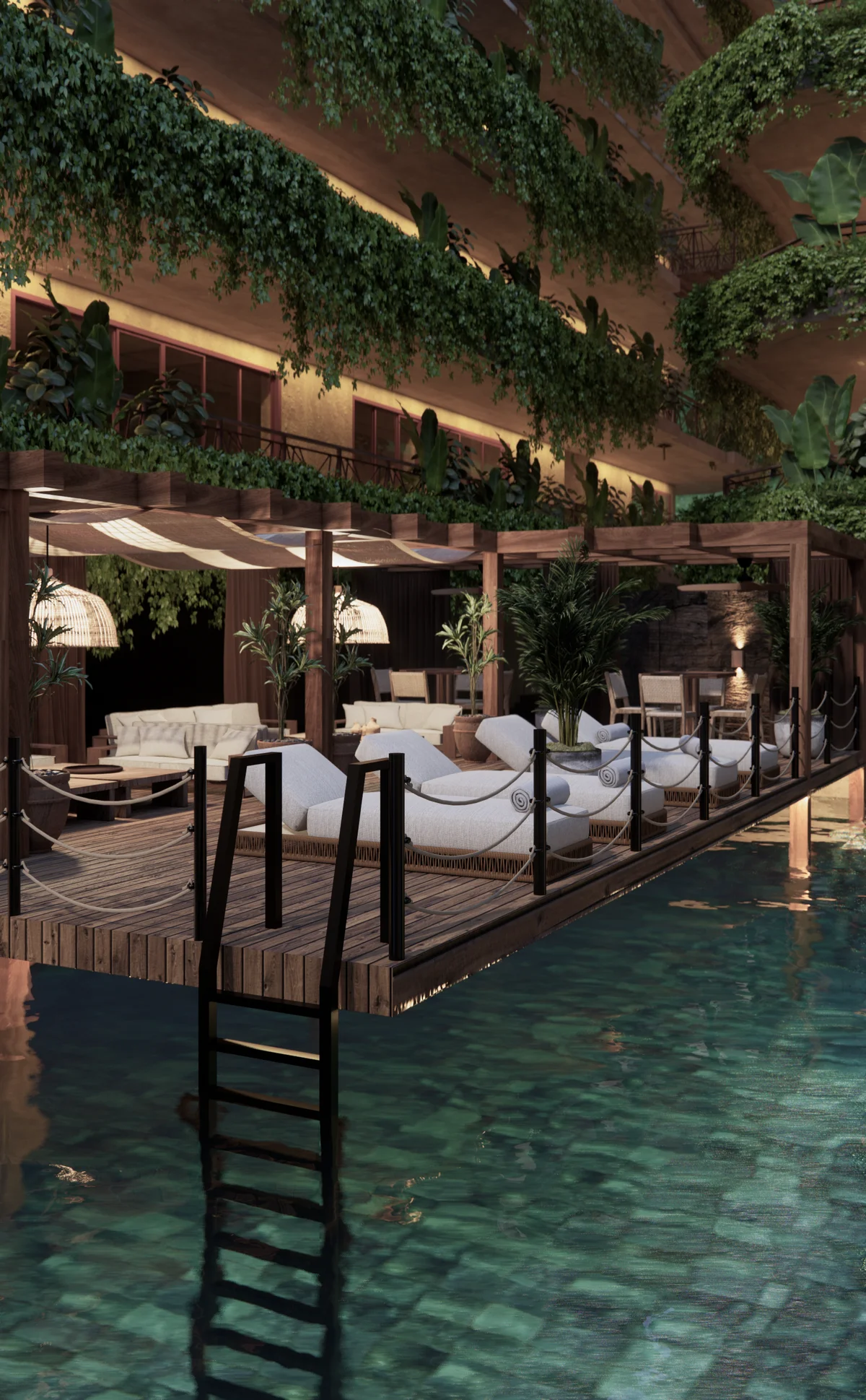 Image of Swimming Pool at Ekab Tulum, featuring Luxury Poolside Lounge, Resort Style Pool.
