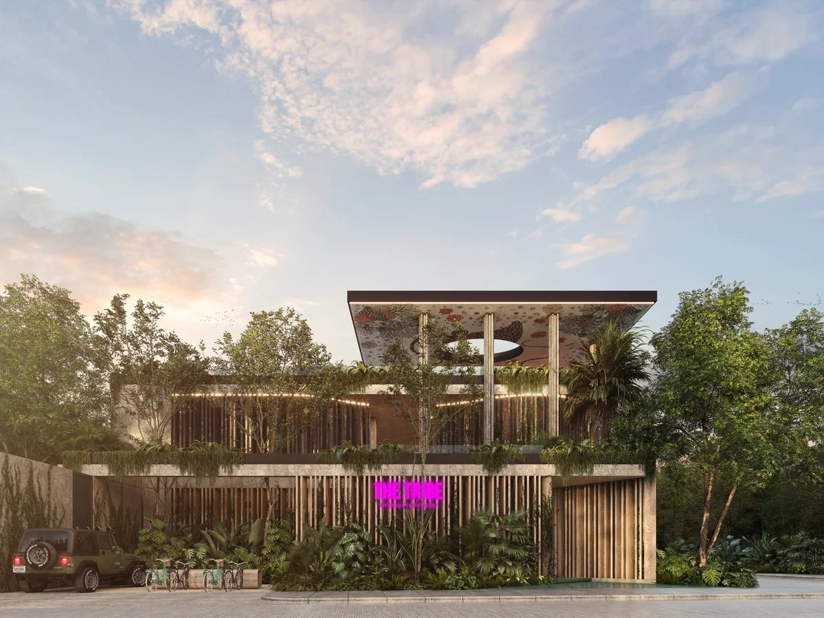 Image of Lounge at The Tribe, featuring Modern Architecture, Lush Landscaping.
