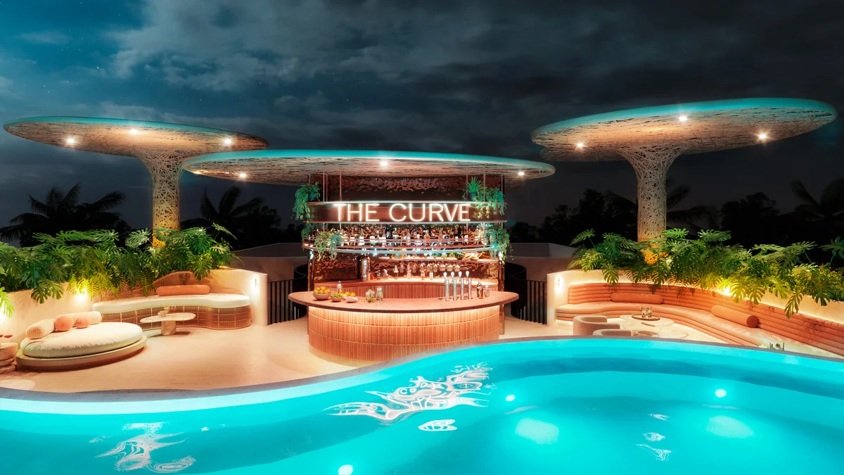 Image of Swimming Pool at The Curve, featuring Rooftop Bar, Swimming Pool.
