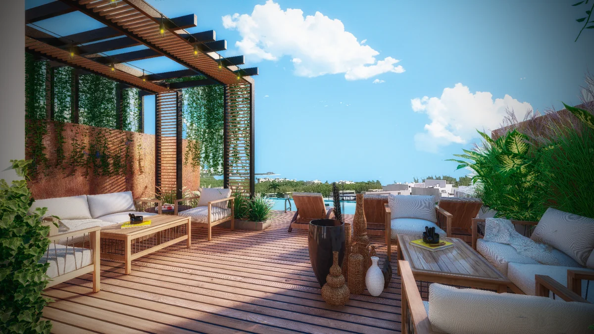 Image of Swimming Pool at Centurmex 25, featuring Rooftop Terrace, Outdoor Lounge.