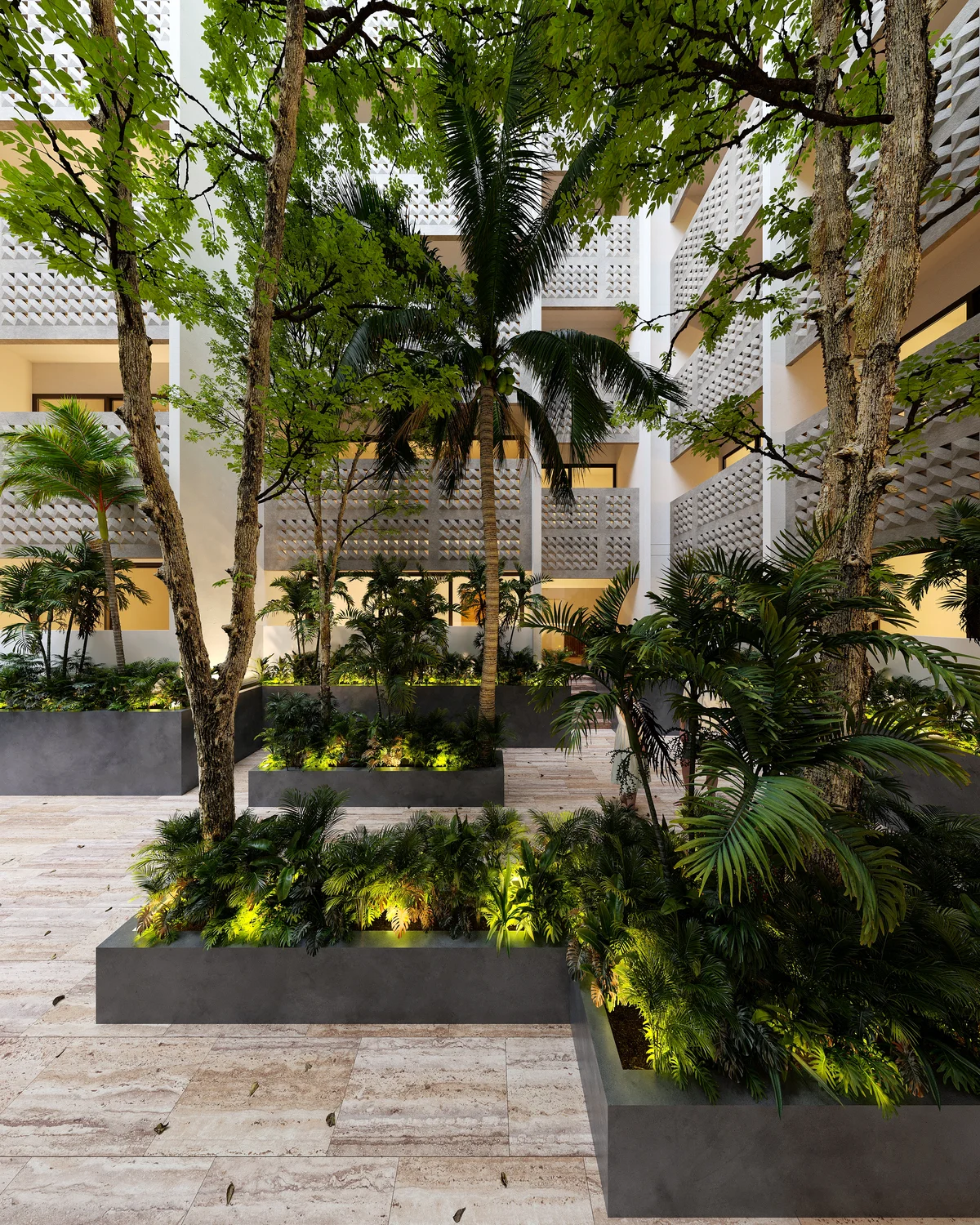 Image of Garden at Maresol, featuring Landscaped Courtyard, Modern Architecture.