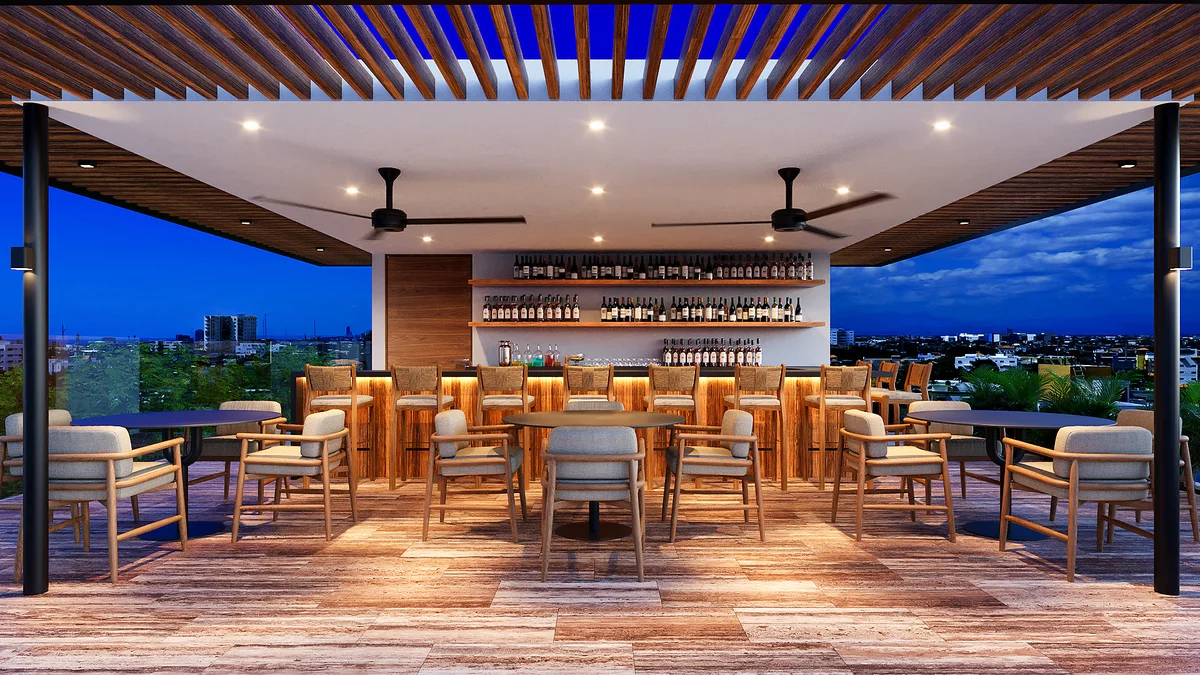 Image of Rooftop Terrace at Maresol, featuring Rooftop Bar, Outdoor Lounge.