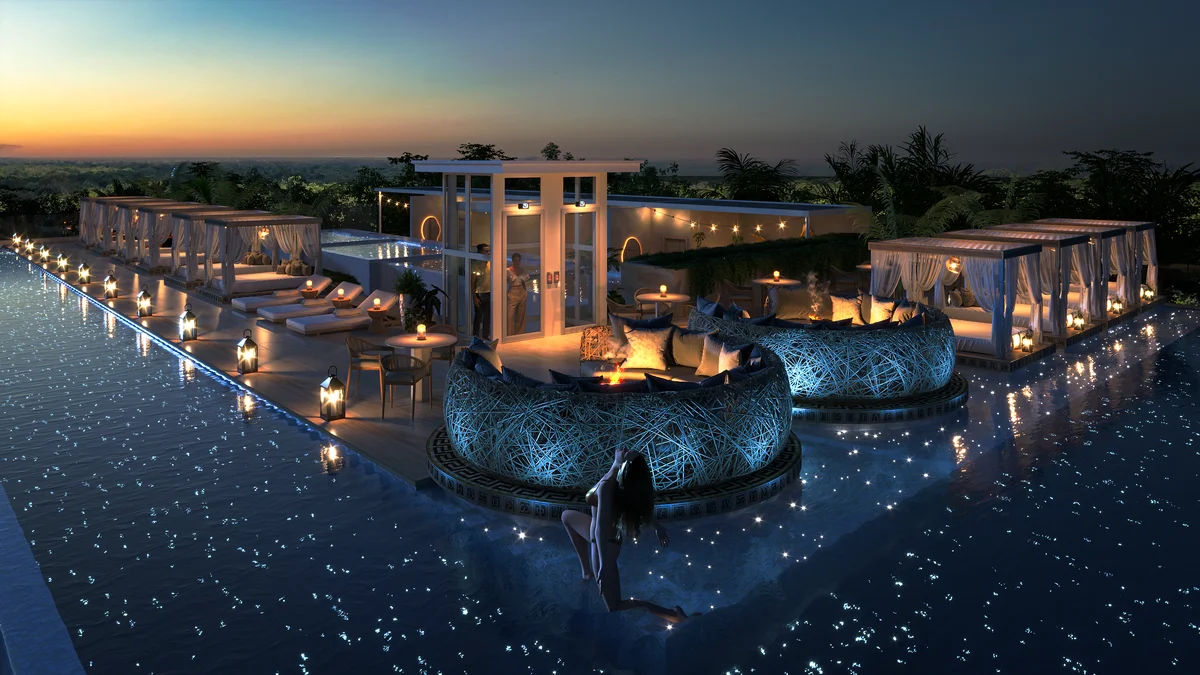 Image of Swimming Pool at Afrodita, featuring Rooftop Pool, Luxury Amenities.