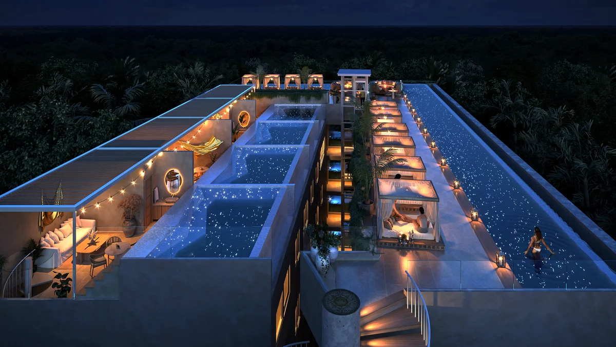 Image of Swimming Pool at Afrodita, featuring Rooftop Terrace, Luxury Living.