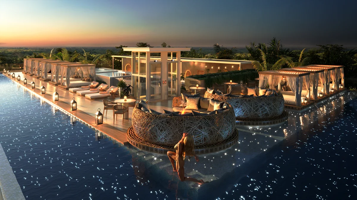 Image of Swimming Pool at Afrodita, featuring Rooftop Pool, Luxury Amenities.