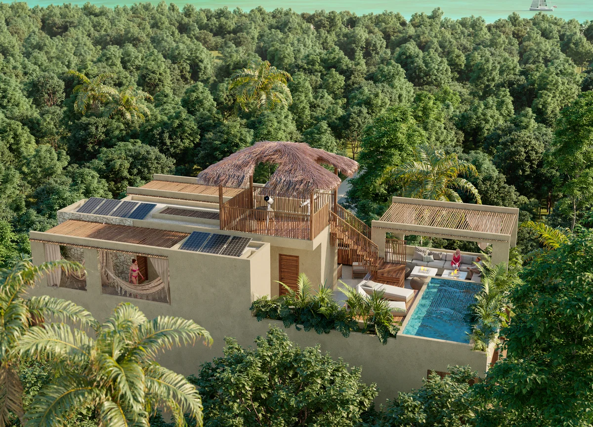 Image of a Rooftop Terrace, featuring Rooftop Pool and Jungle View.