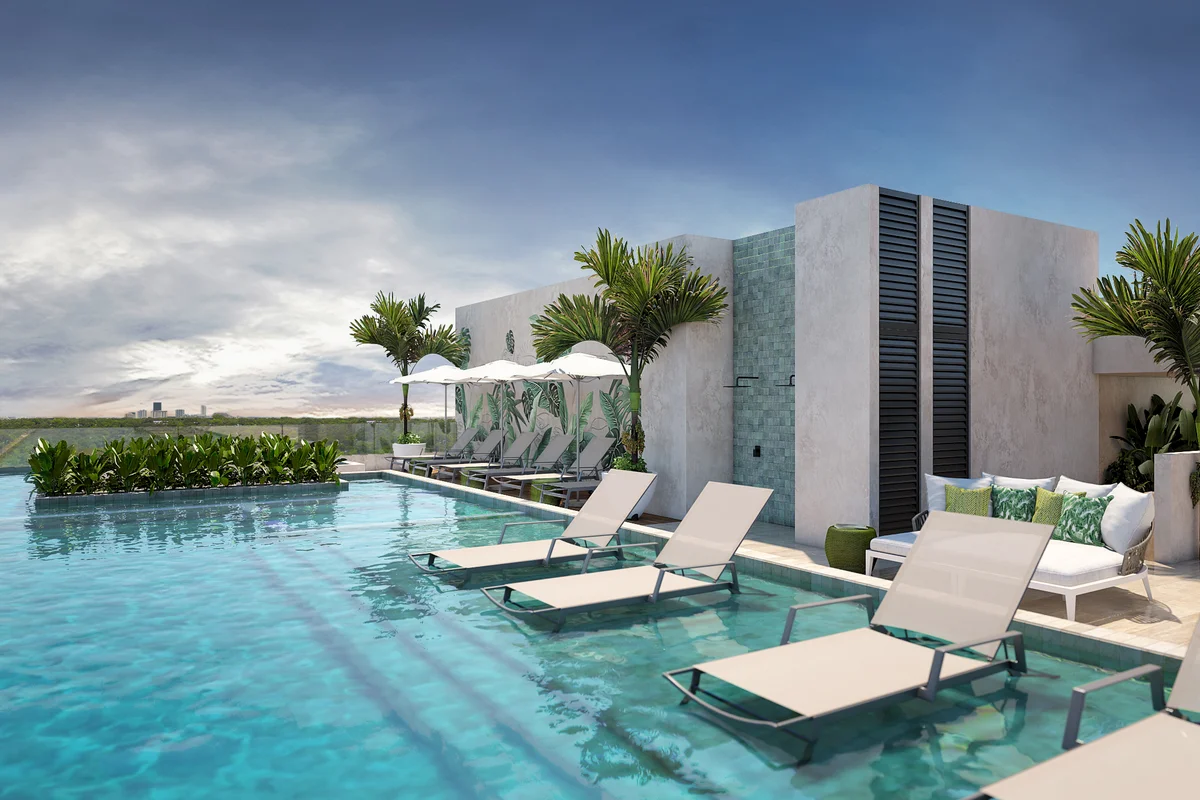 Image of Swimming Pool at Cautiva, featuring Rooftop Pool, Luxury Amenity.