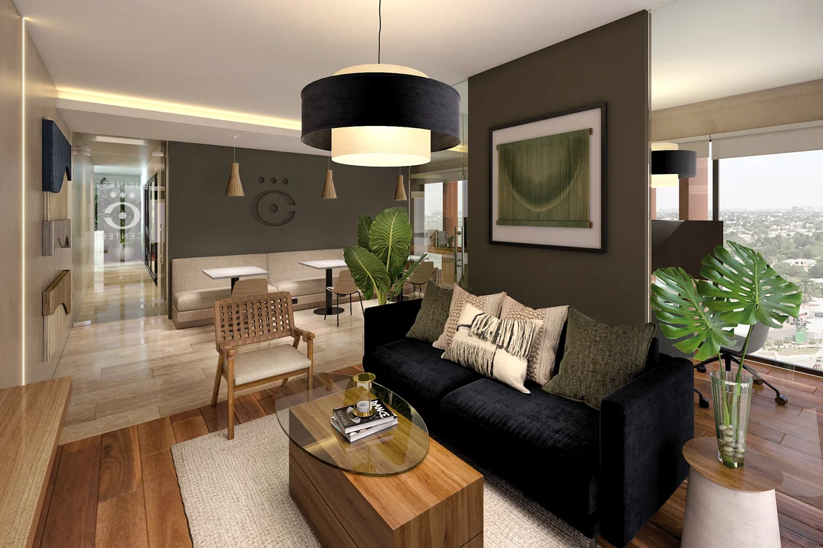 Image of Lounge at Cautiva, featuring Business Center, Coworking Space.