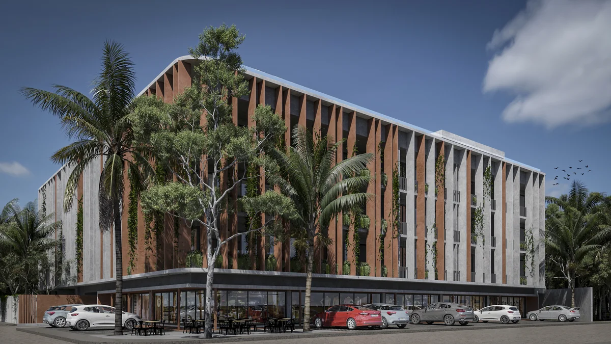 Image of Parking at Cautiva, featuring Modern Architecture, Building Exterior.