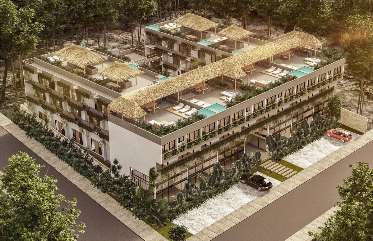 Image of Swimming Pool at Xiimbal, featuring Architectural Rendering, Modern Condos.