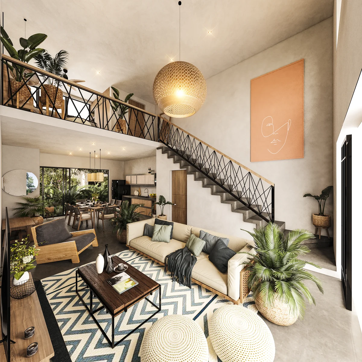 Image of Garden at Xiimbal, featuring Open Concept Living, Loft Style Home.