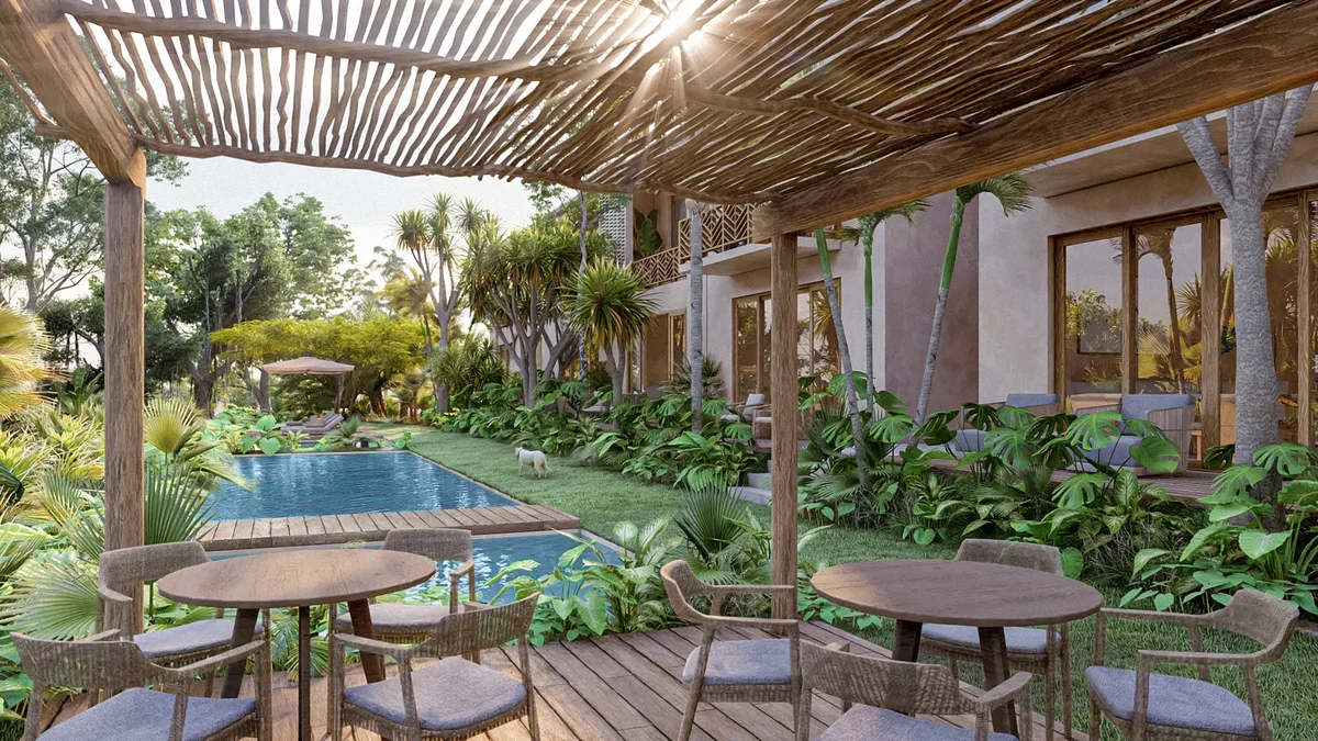 Image of Swimming Pool at Casa Chaak, featuring Swimming Pool, Tropical Garden.