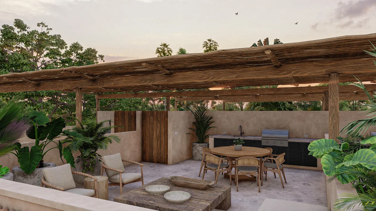 Image of Rooftop Terrace at Casa Chaak, featuring Rooftop Terrace, Outdoor Kitchen.