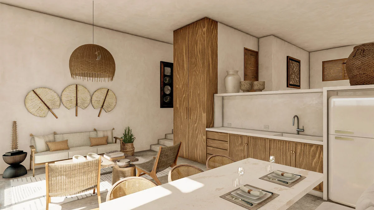 Image of Lounge at Casa Chaak, featuring Open Concept Living, Bohemian Interior Design.