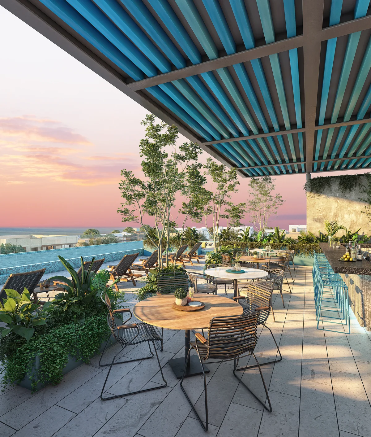 Image of a Rooftop Terrace, featuring Infinity Pool and Ocean View.