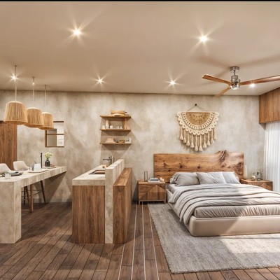 Image of a Studio Apartment, featuring Ocean View Balcony and Hardwood Floors.