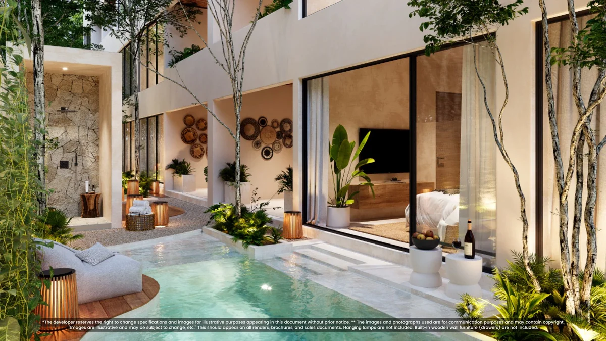 Image of Swimming Pool at Itza Selva 2, featuring Private Plunge Pool, Luxury Patio.