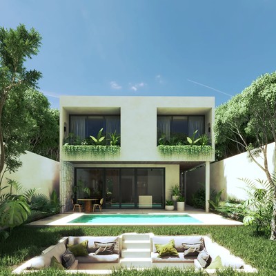 Image of a Modern Architecture, featuring Private Backyard and Private Pool.