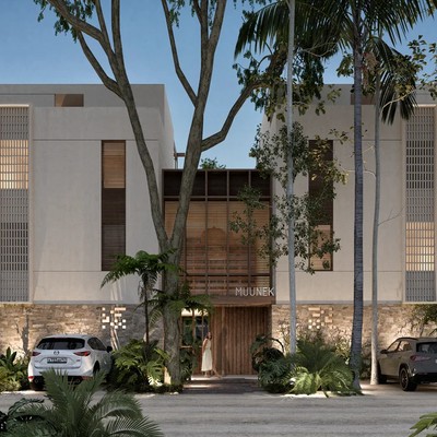 Image of a Modern Architecture, featuring Lush Landscaping and Private Balconies.