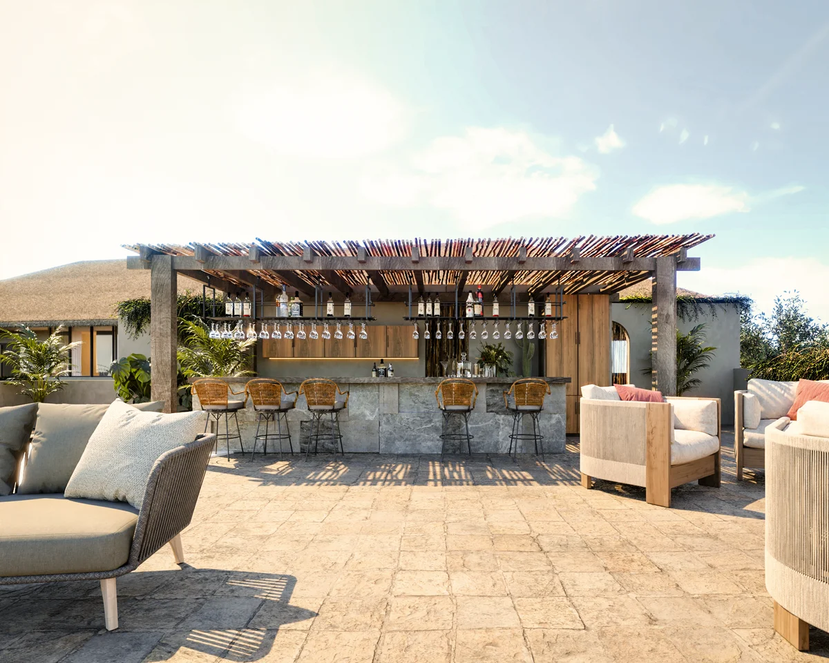 Image of Rooftop Terrace at Xiib Kaab, featuring Rooftop Bar, Outdoor Lounge.