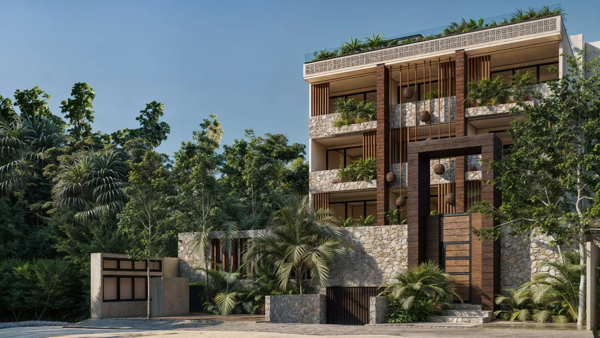 Image of Rooftop Terrace at Essence, featuring Modern Architecture, Tropical Design.