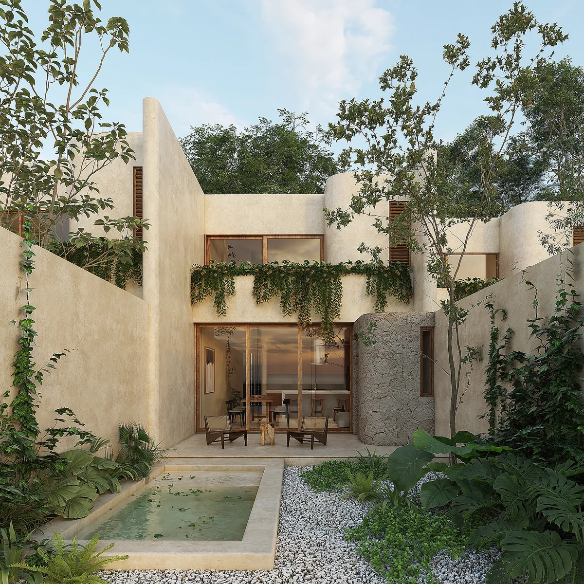 Image of Swimming Pool at Retiro Tulum-Townhouses, featuring Modern Villa, Private Courtyard.