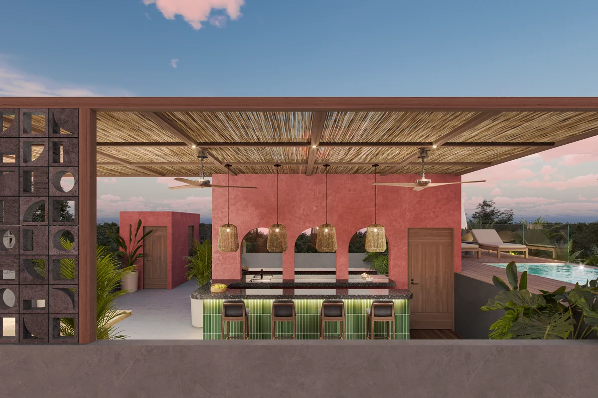 Image of a Rooftop Bar, featuring Rooftop Pool and Outdoor Entertaining Space.