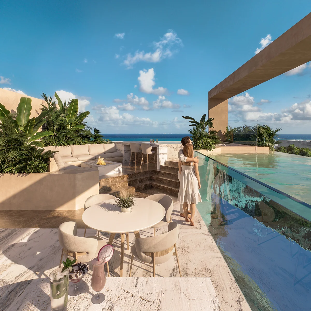 Image of a Rooftop Terrace, featuring Infinity Pool and Ocean View.