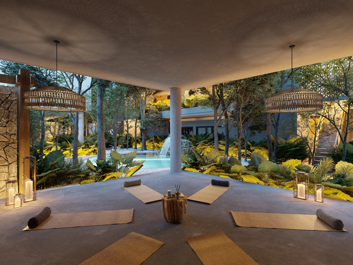 Image of Yoga Deck at Homa Kah, featuring Yoga Deck, Wellness Area.