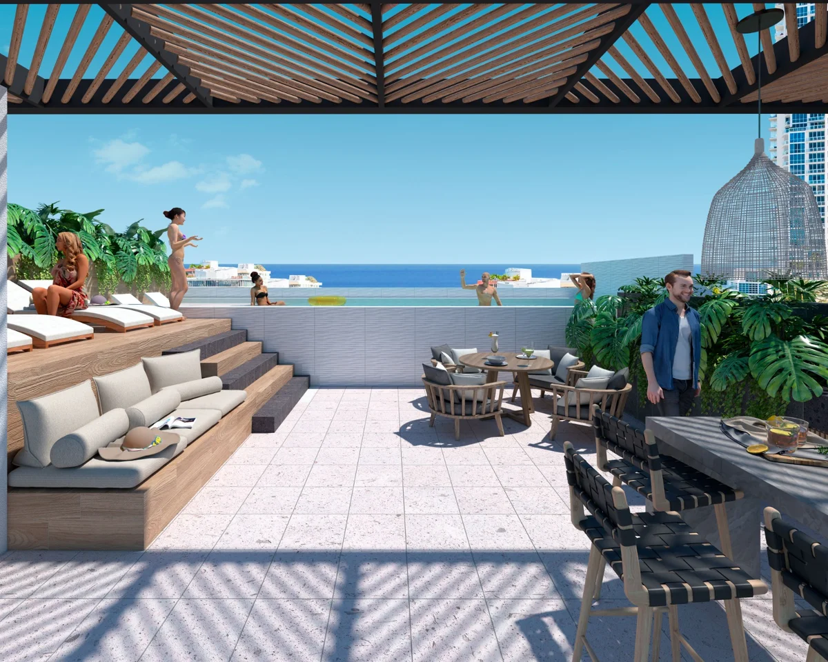 Image of Swimming Pool at Ola de Mar, featuring Rooftop Pool, Ocean View Terrace.