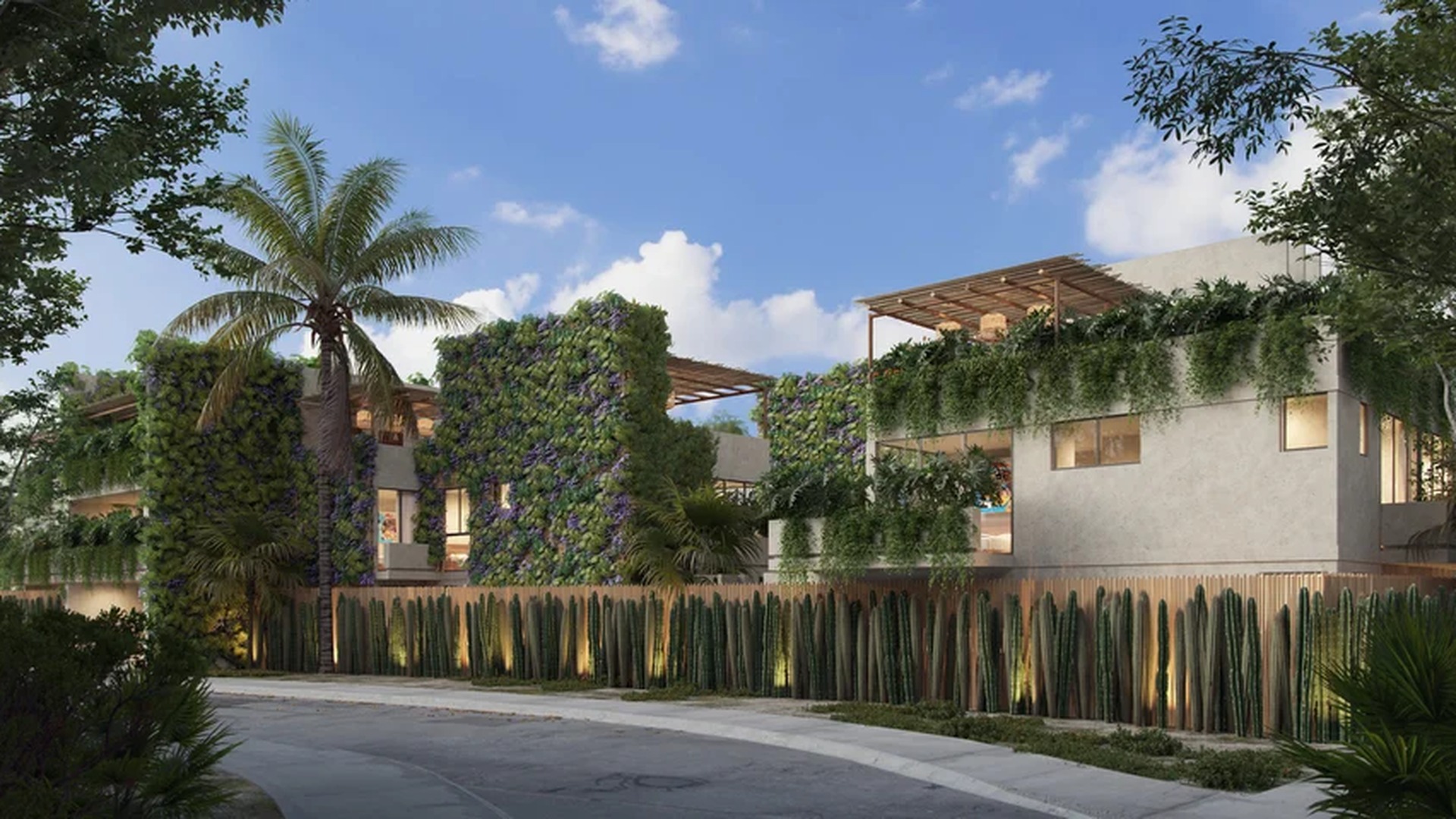 Image of a Modern Architecture, featuring Vertical Garden and Lush Landscaping.