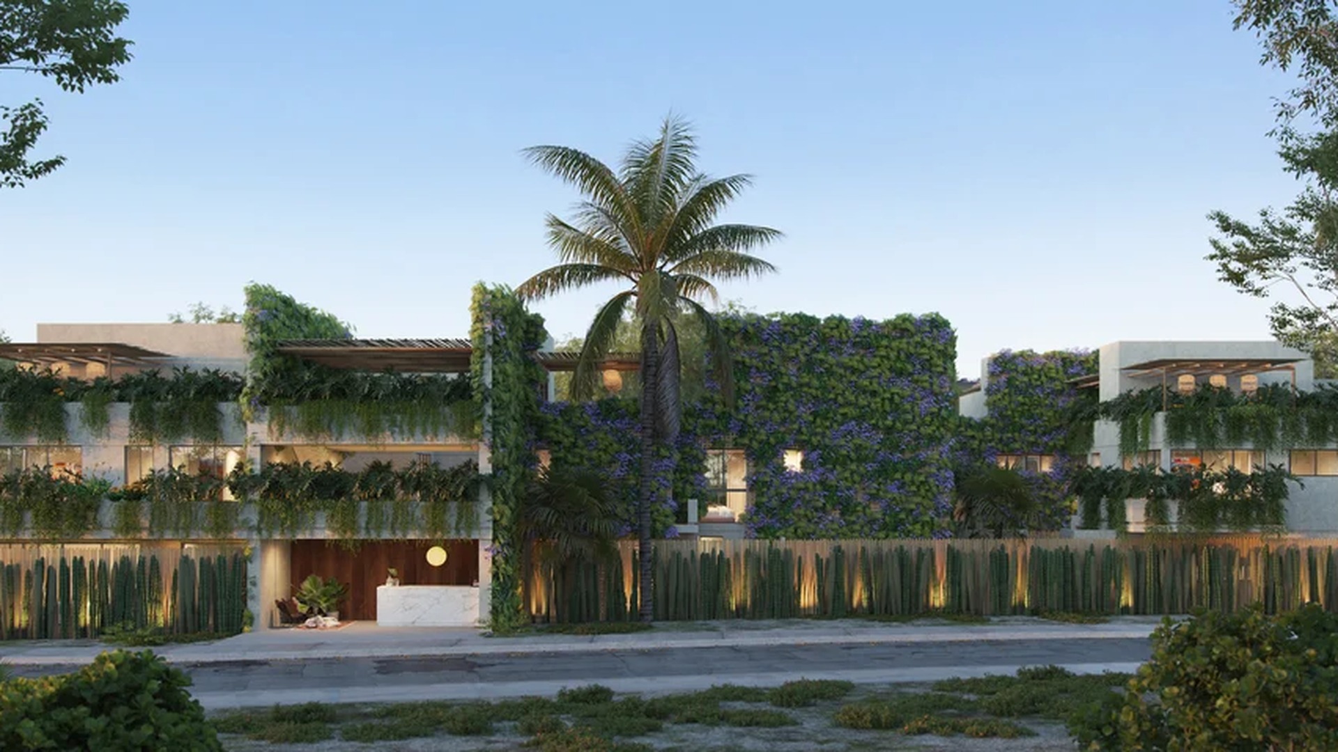 Image of a Modern Architecture, featuring Lush Greenery and Living Wall.