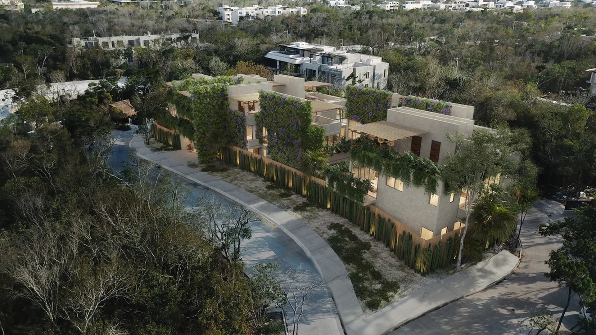 Image of a Modern Architecture, featuring Jungle Setting and Lush Landscaping.