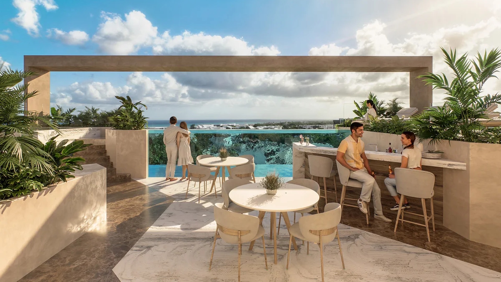Image of a Rooftop Terrace, featuring Ocean View and Infinity Pool.