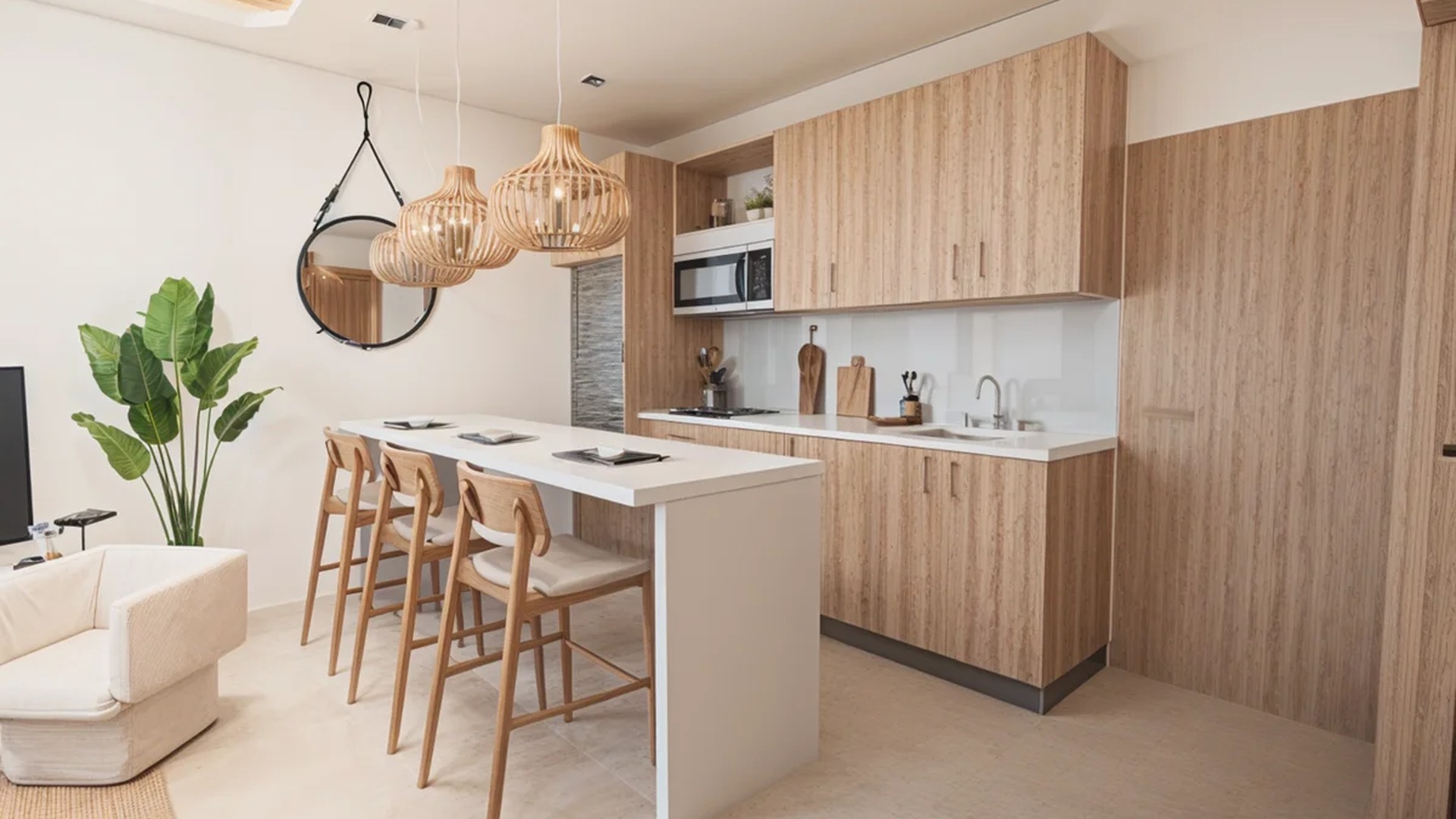 A bottom-left view of a Kitchen & dining room table featuring furniture and interior design.