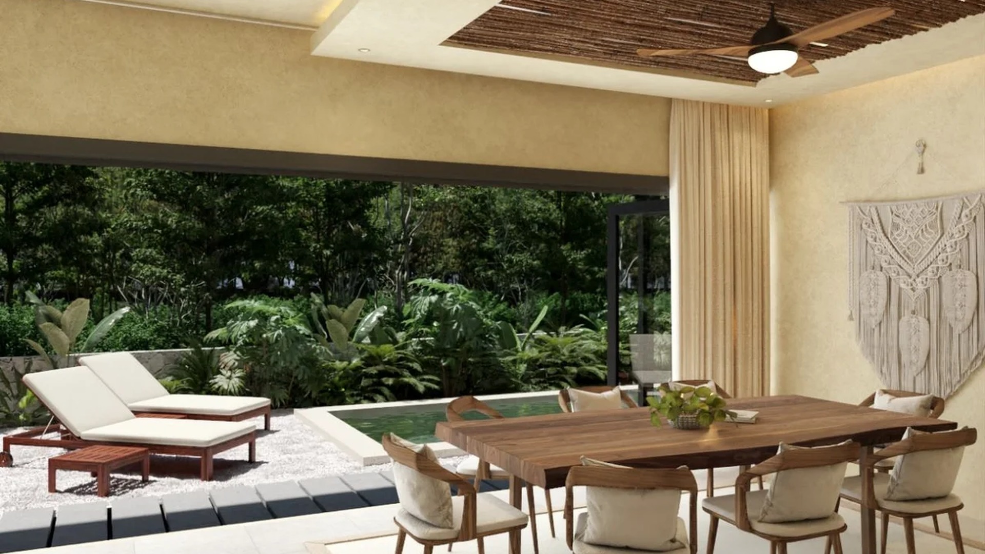 Image of a Indoor-Outdoor Dining, featuring Private Pool and Sundeck.