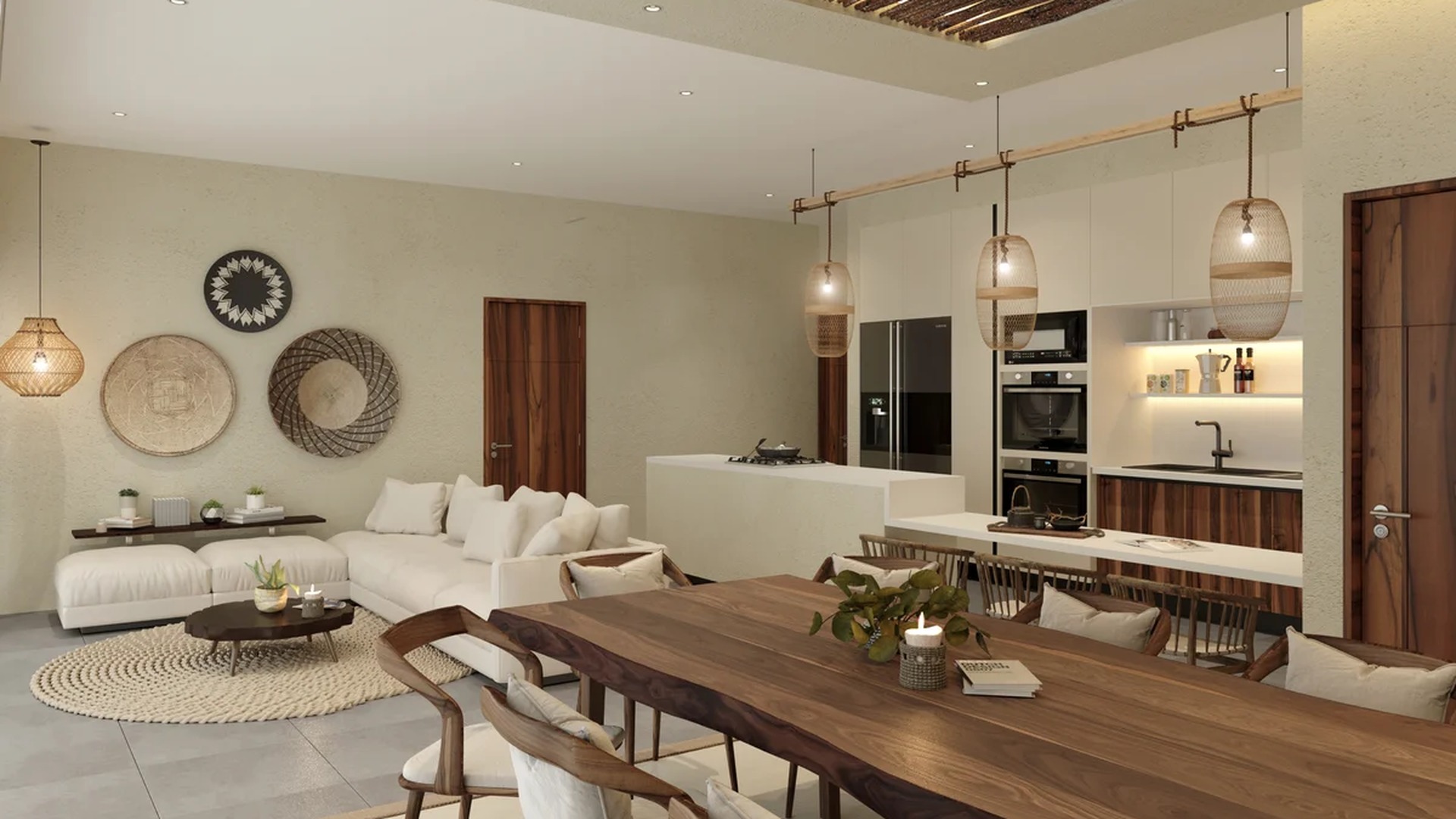 Image of a Open-Concept Living, featuring Modern Kitchen and Kitchen Island.