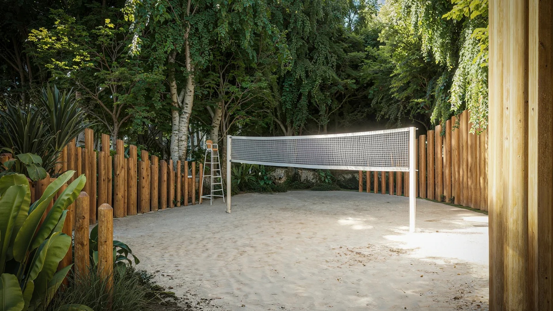 Image of a Beach Volleyball Court, featuring Sand Court and Outdoor Recreation Area.
